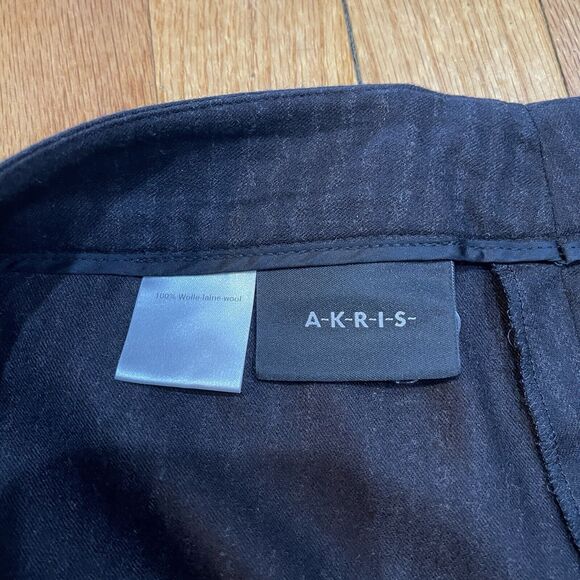 AKRIS Womens Pinstripe Wool Career Pants Size 10 Straight Leg Brown Excellent - Picture 8 of 14